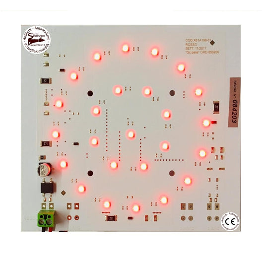 SCHEDA CIRCUITO CON 24 LED ROSSI 24Vacdc PER SEMAFORO Securvera SS-SSRCLRLALC
