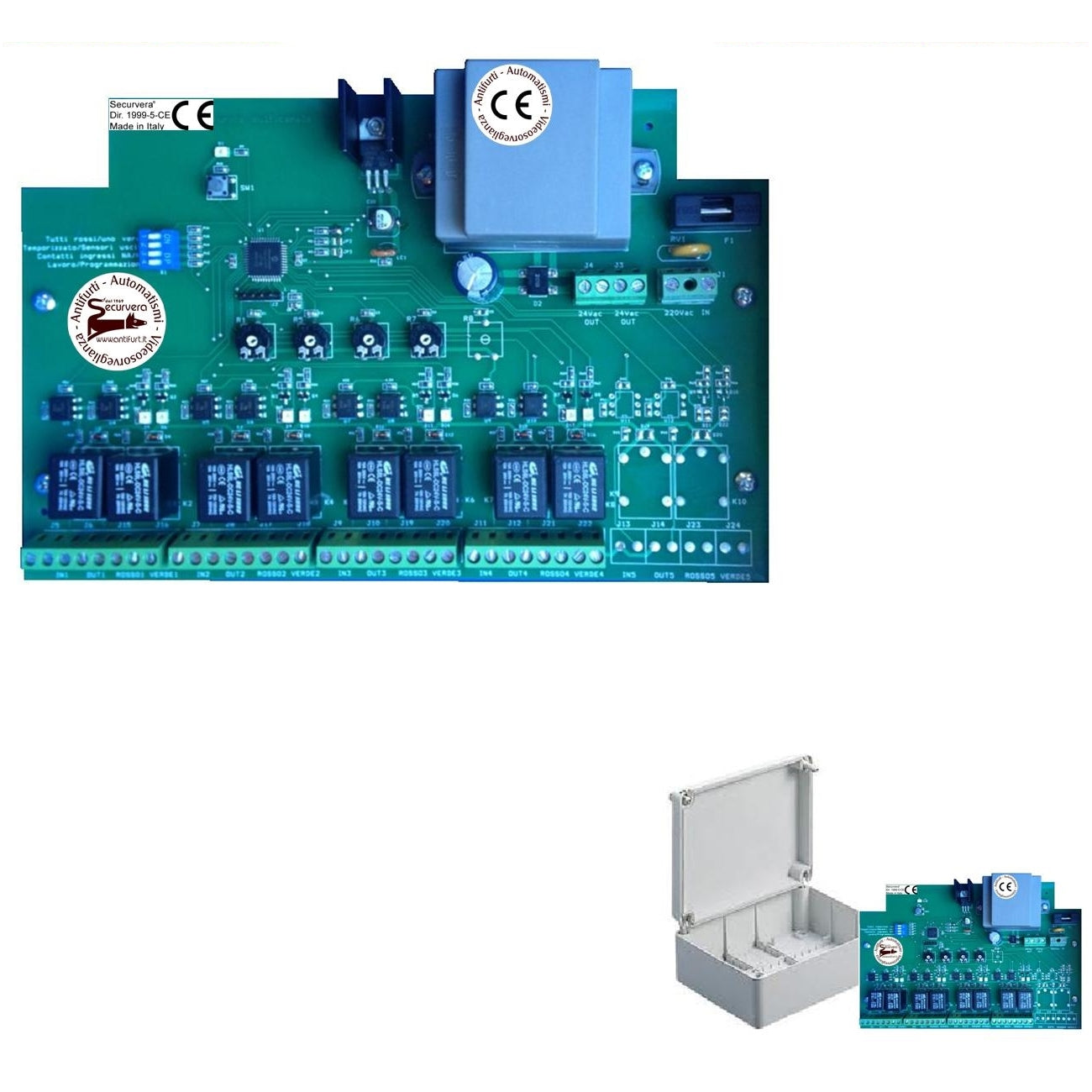 CENTRALE DI COMANDO 4 SEMAFORI 2 LUCI PRENOTAZIONE Securvera SK-CS4CS4S2LB