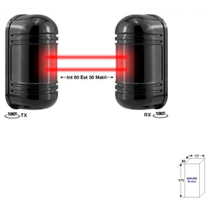 BARRIERA IR ATTIVI ORIENTABILE DOPPIO FASCIO SINCRO Securvera SD-BETBDRISOA