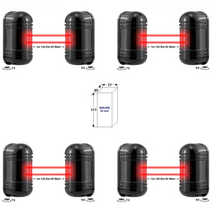 4 BARRIERE IR ATTIVI ORIENTABILI DOPPIO FASCIO SINCRO Securvera SD-BES4BDRSOA