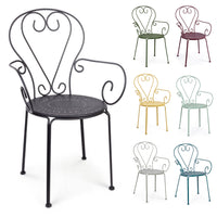 Sedia da Giardino Esterno Pranzo in Metallo Acciaio Terrazzo Impilabile Etienne Colore principale: Bianco