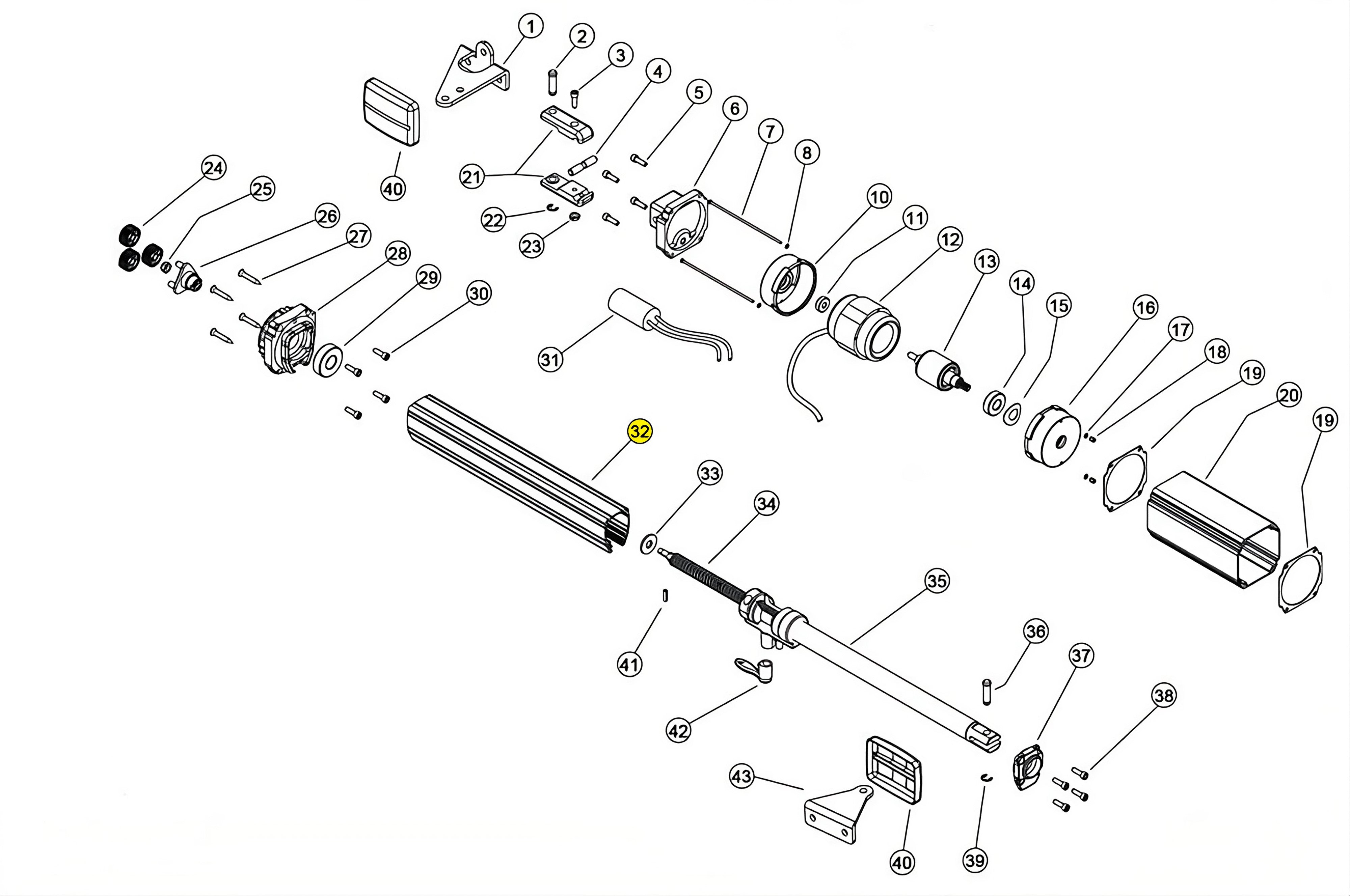 STL001 STELO ANTERIORE ALLUMINIO CORSA 400 LINEAR 11 VH 230V RICAMBIO