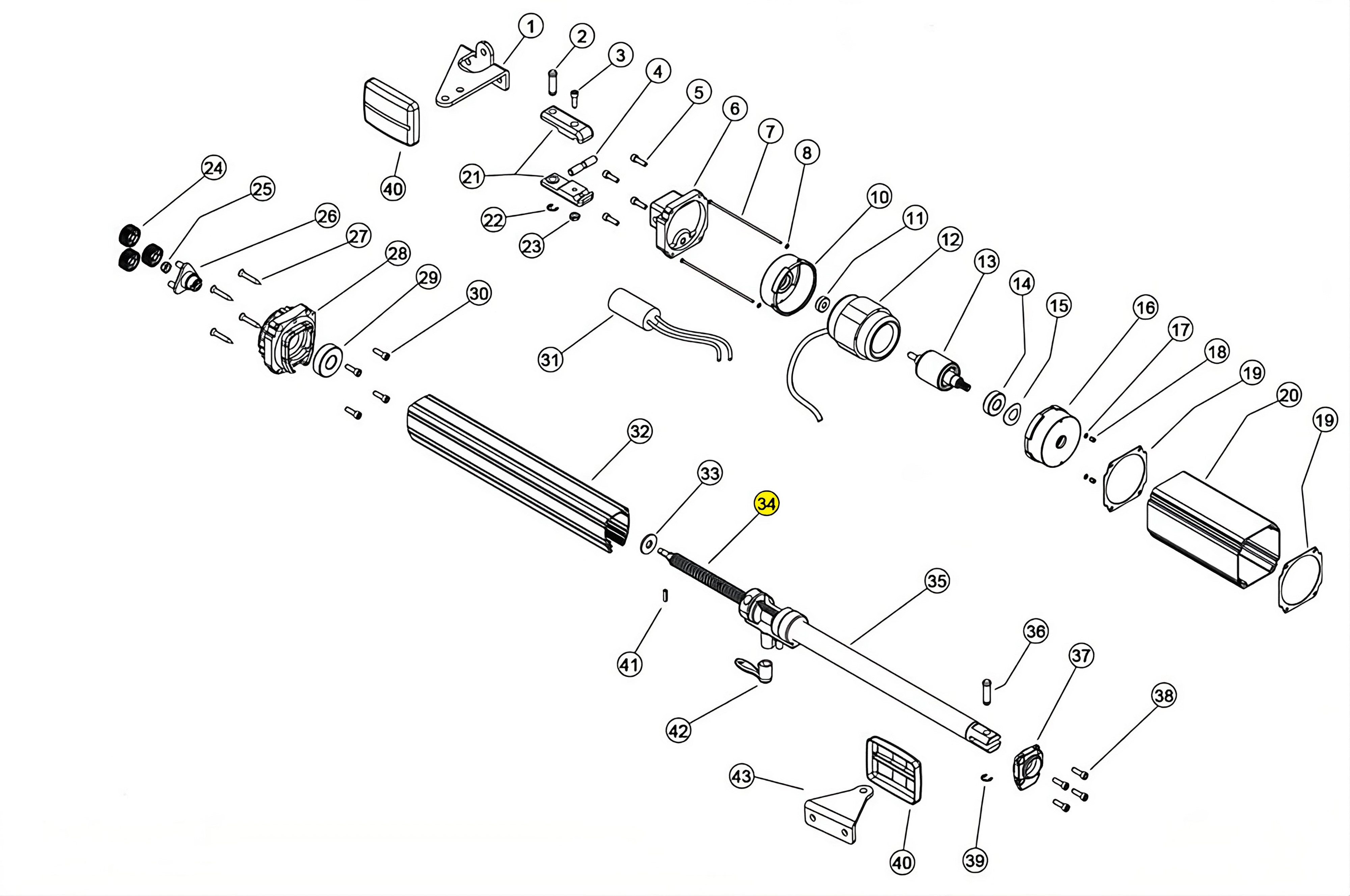 VR003 VITE RULLATA CORSA 500 LINEAR 11 VH 230V RICAMBIO