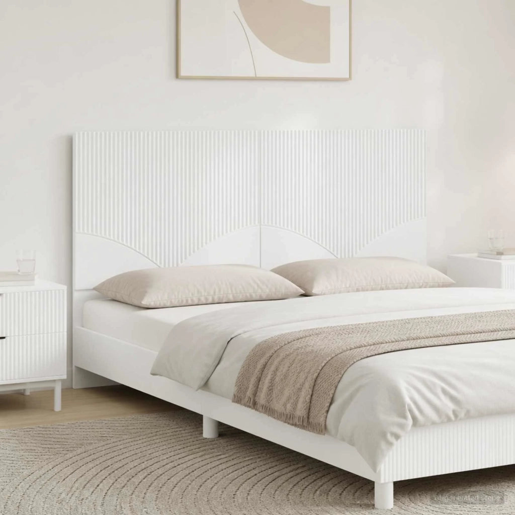 Testiera da Muro HOORN Bianco Lucido Legno ingegnerizzato 897399