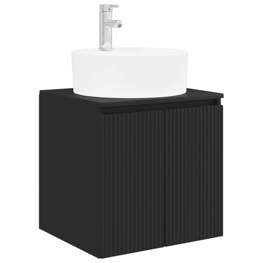 Mobile Lavabo da Parete Nero 49,5 x 44,5 x 65 cm 890433