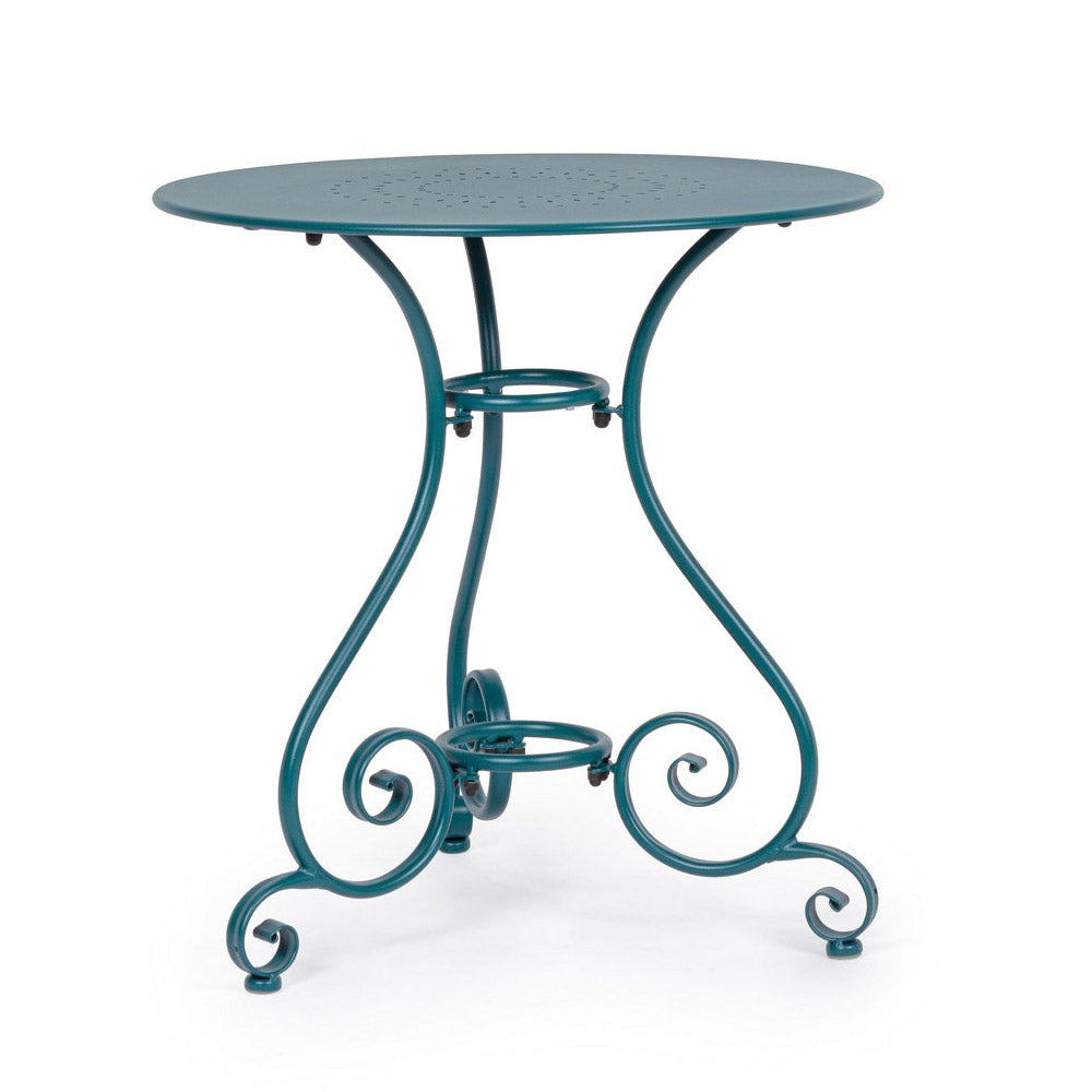 Tavolo da Giardino Esterno Pranzo Tondo Rotondo Metallo Acciaio Ø 70 90 Etienne Colore e Diametro: Ocean Ø 70 cm