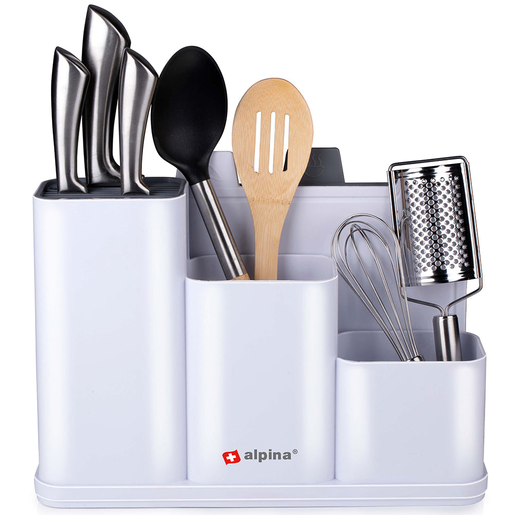 Organizer da Cucina Portamensoli Coltelli Posate con 2 Taglieri 34 x 13 x 23 cm