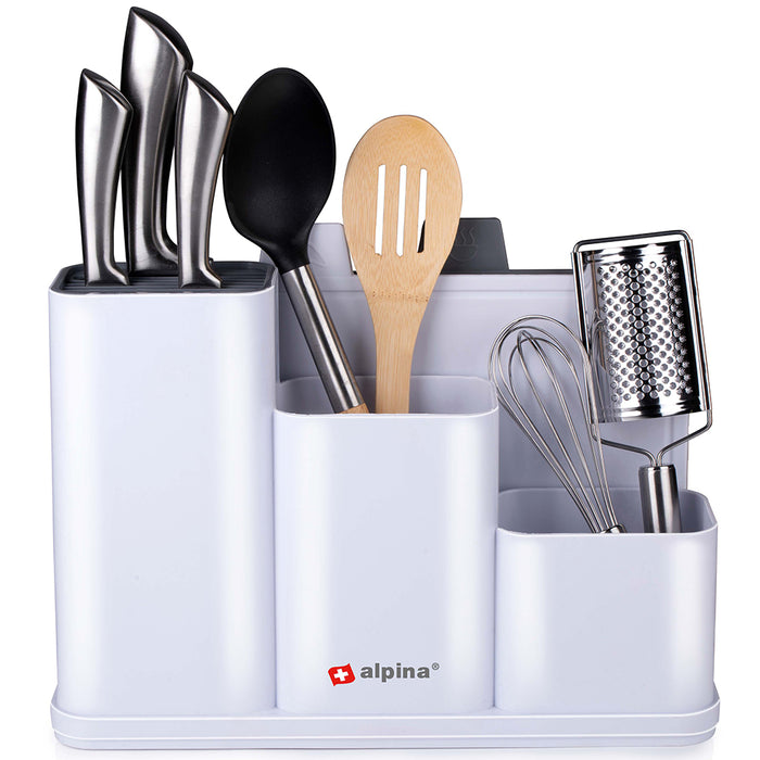 Organizer da Cucina Portamensoli Coltelli Posate con 2 Taglieri 34 x 13 x 23 cm