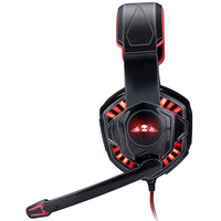 Cuffie Gaming Over-Ear con Illuminazione Led Rossa e Microfono Cavo da 1,5 Metri