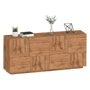 Credenza Arda, Buffet da soggiorno, Madia da salotto moderna con 4 ante, 200x44h86 cm, Rovere
