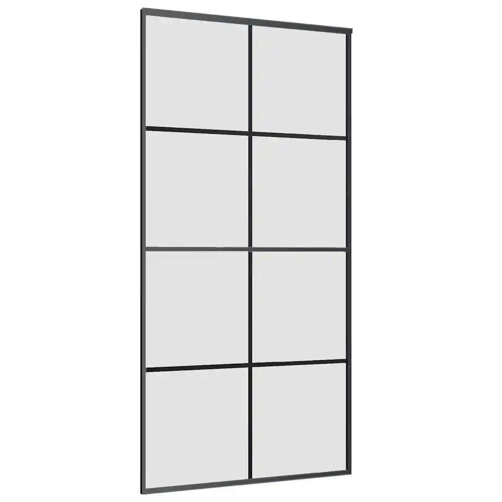 Porta Scorrevole con Ferramenta Nera 102,5x205 cm in Vetro ESG 3375867