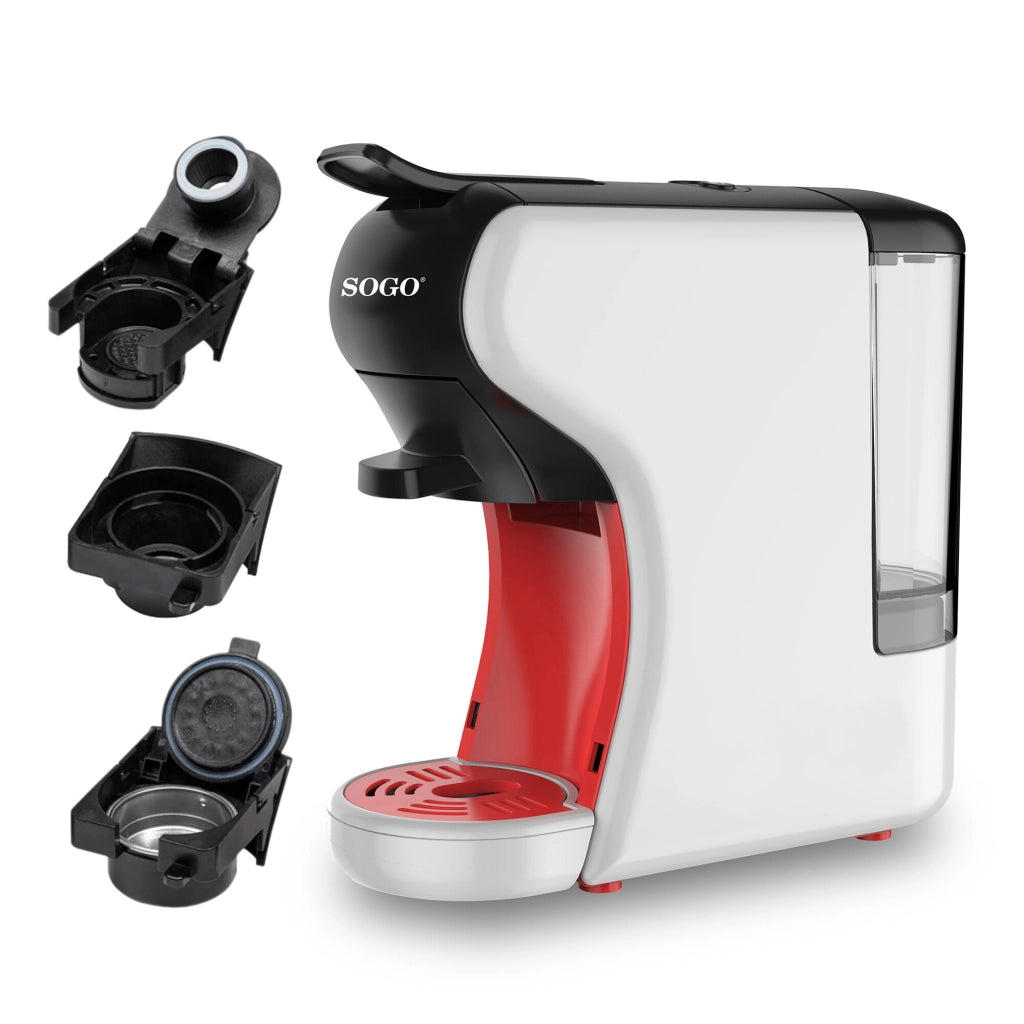 Macchina caffè multifunzione 4 in 1, compatibile capsule Nespresso Dolce Gusto, caffè macinato tè 1450W - SOGO