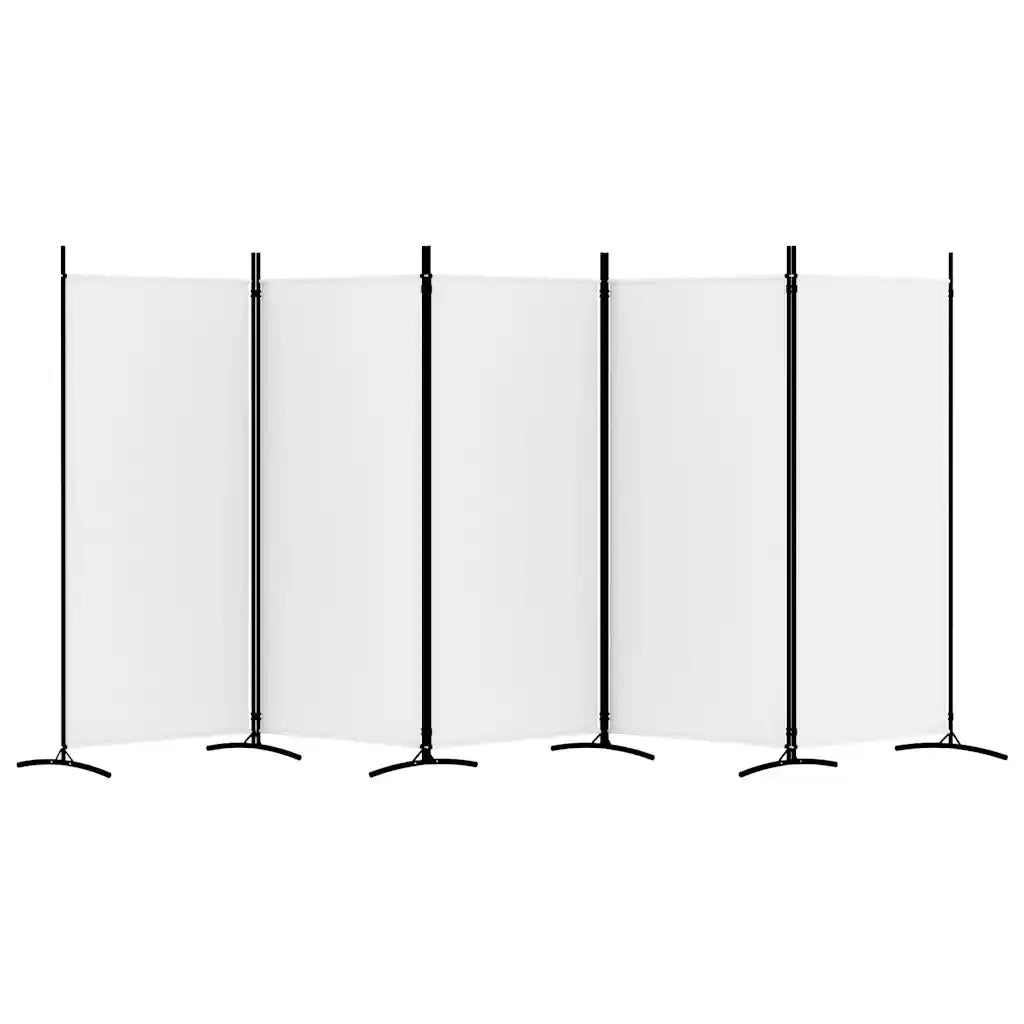 Divisorio a 5 Pannelli Bianco 433x180 cm Tessuto 350266