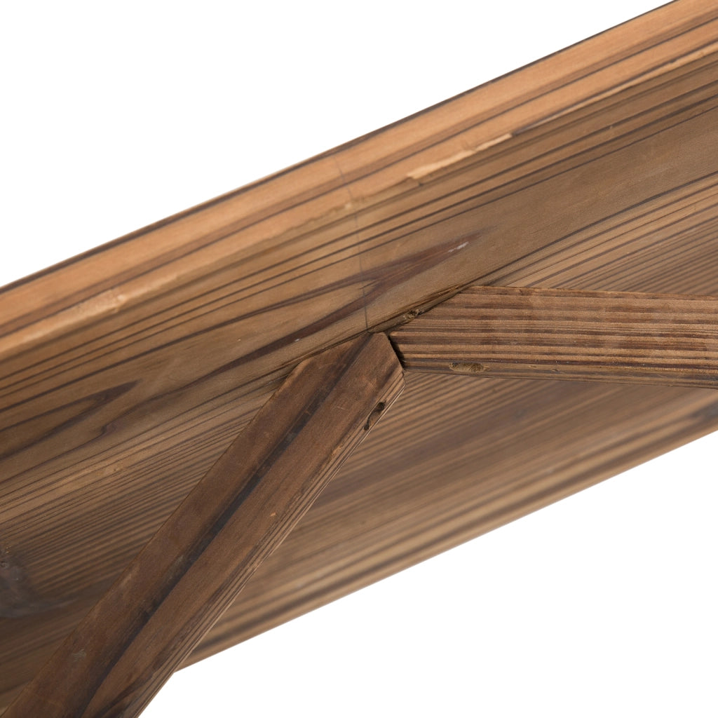 PANCA da giardino rustica 114x58x80 cm Legno Marrone scuro