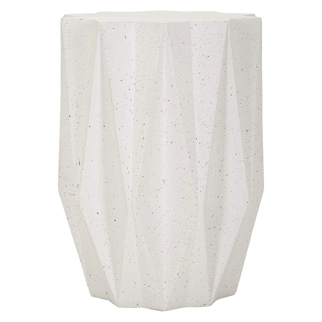 Gala, Tavolino da Salotto Adatto per Indoor/outdoor Effetto Pietra, 46x60x46h cm Bianco Crema