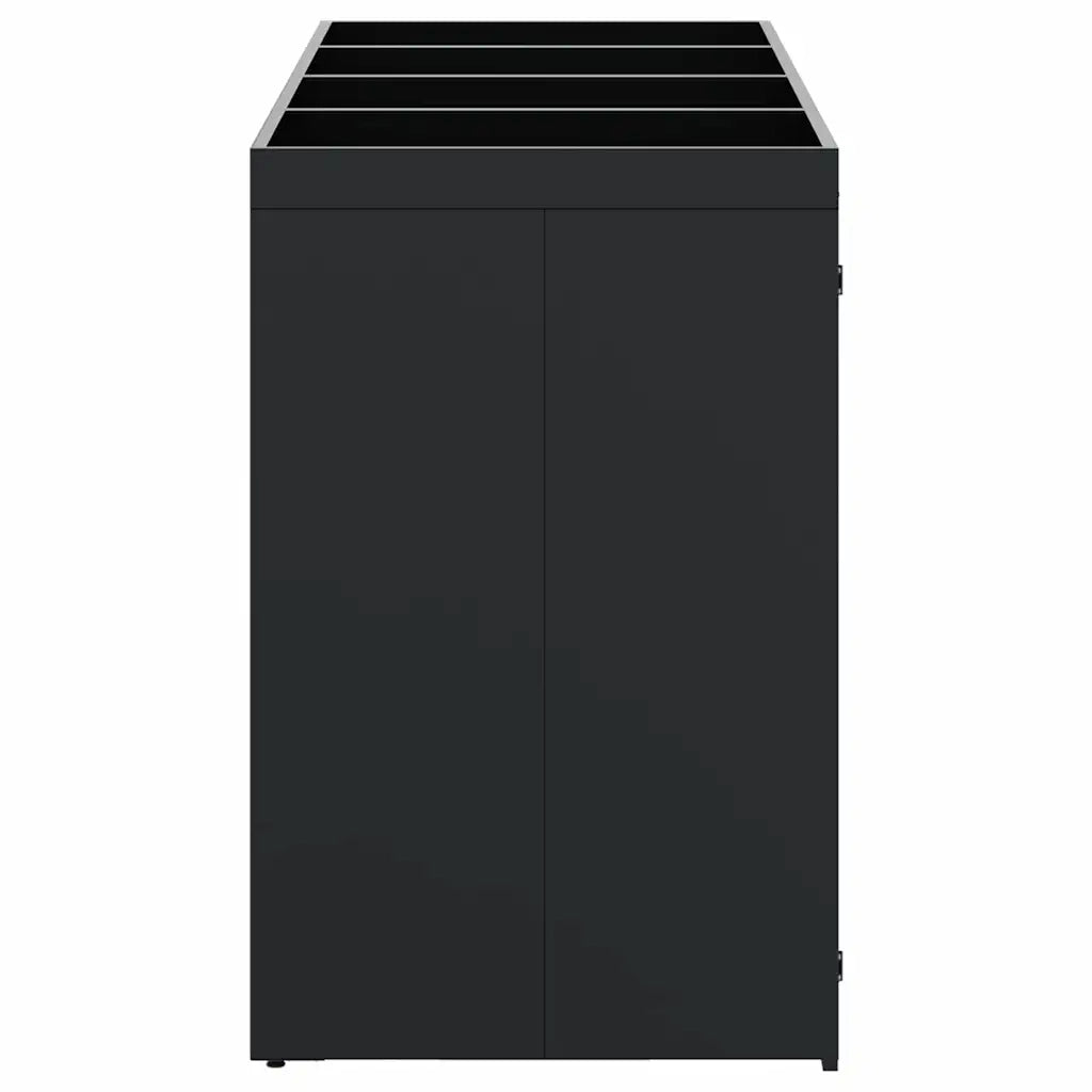 Contenitore per Rifiuti per 4 Bidoni Nero 272 x 77,5 x 121,5 cm 3394740