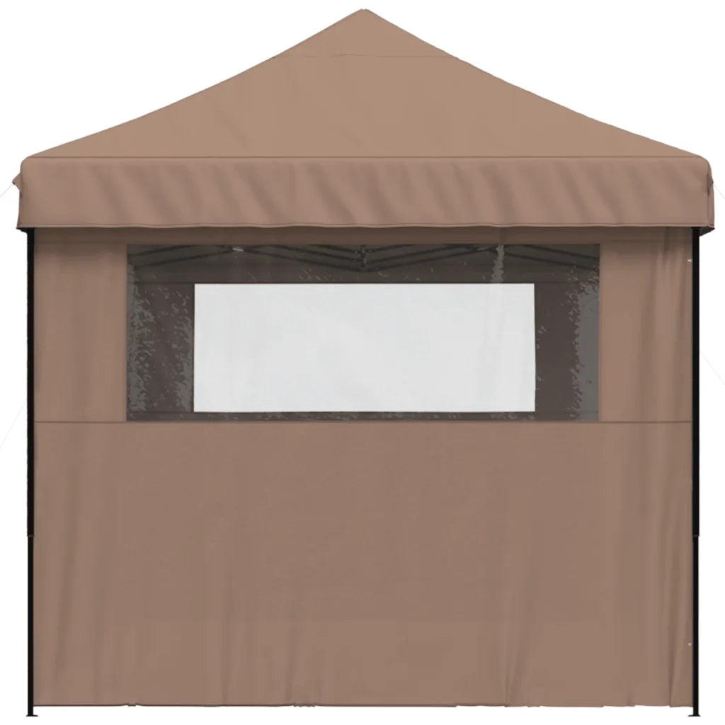Tendone per Feste Pieghevole Pop-Up con 3 Pareti Marrone 4004948