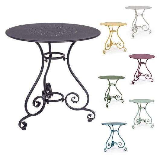 Tavolo da Giardino Esterno Pranzo Tondo Rotondo Metallo Acciaio Ø 70 90 Etienne Colore e Diametro: Bianco Ø 90 cm