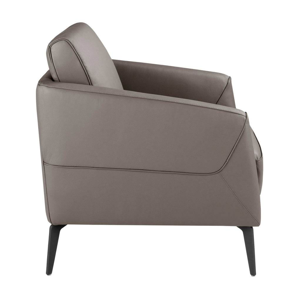 Poltrona in pelle grigio scuro