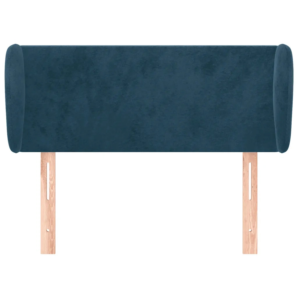 Testiera ad Orecchio-Testata con Orecchie Blu Scuro 103x23x78/88 cm in Velluto 106718