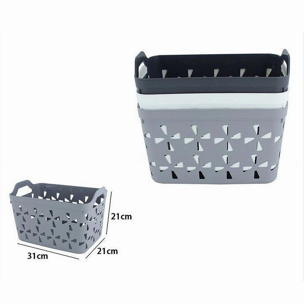 Trade Shop - Cesto Porta Oggetti Cestino Porta Tutto Con Maniglie 31x21x21 Cm Assortiti 10726 -