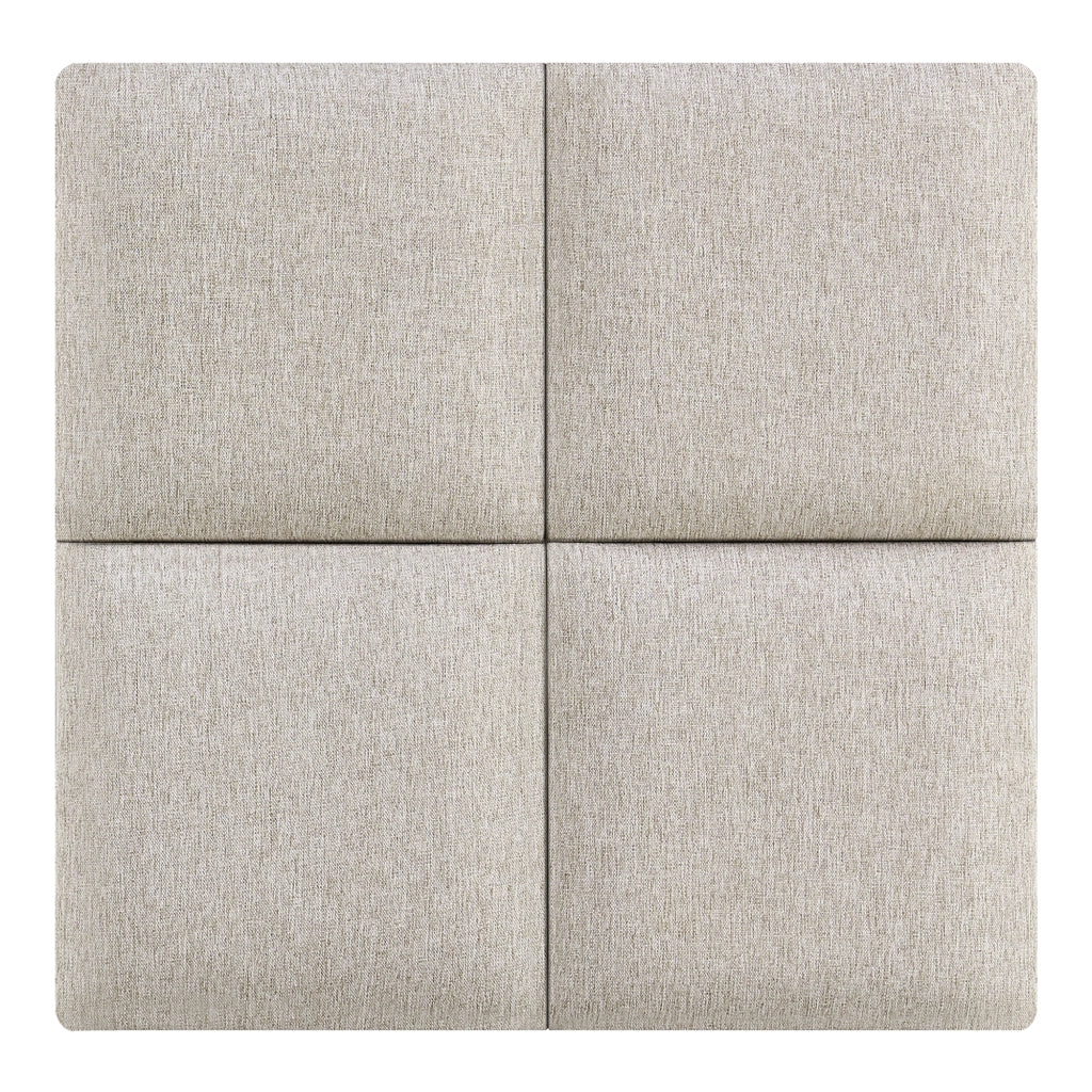 Set Carpino di 4 Pannelli Murali Imbottiti Rivestiti in Tessuto Grigio 30x30 cm [neu.haus]