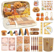 Set di scrittura 72 pezzi, custodia Capybara con contenitore, tesa di pennarelli, custodia, quaderni e utensili per la scrittura - set di regalo per scuola, ufficio e arte per bambini e bambine