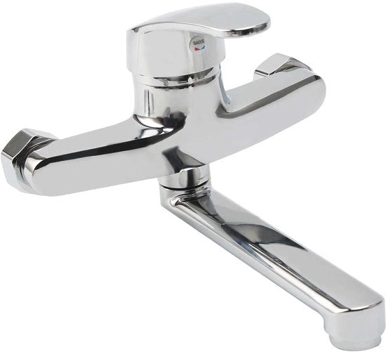 Spalivivre Keukenkraan Wandmontage, 
Spina di cottura a 360° rotativa, 
Mangianello a doppia maniglia per acqua calda e fredda, 
Mangianello per cucina, 
Finestra in acciaio inox