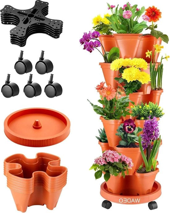 Sistema di coltivazione verticale 6 livelli con pannelli di piantagione - contenitore per piante 12 posizionamenti - per alici, erbe, fiori e verdure - risparmia spazio - 6 livelli di crescita