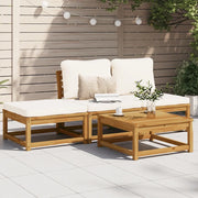 Set Salotto da Giardino 4pz con Cuscini Legno Massello Acacia