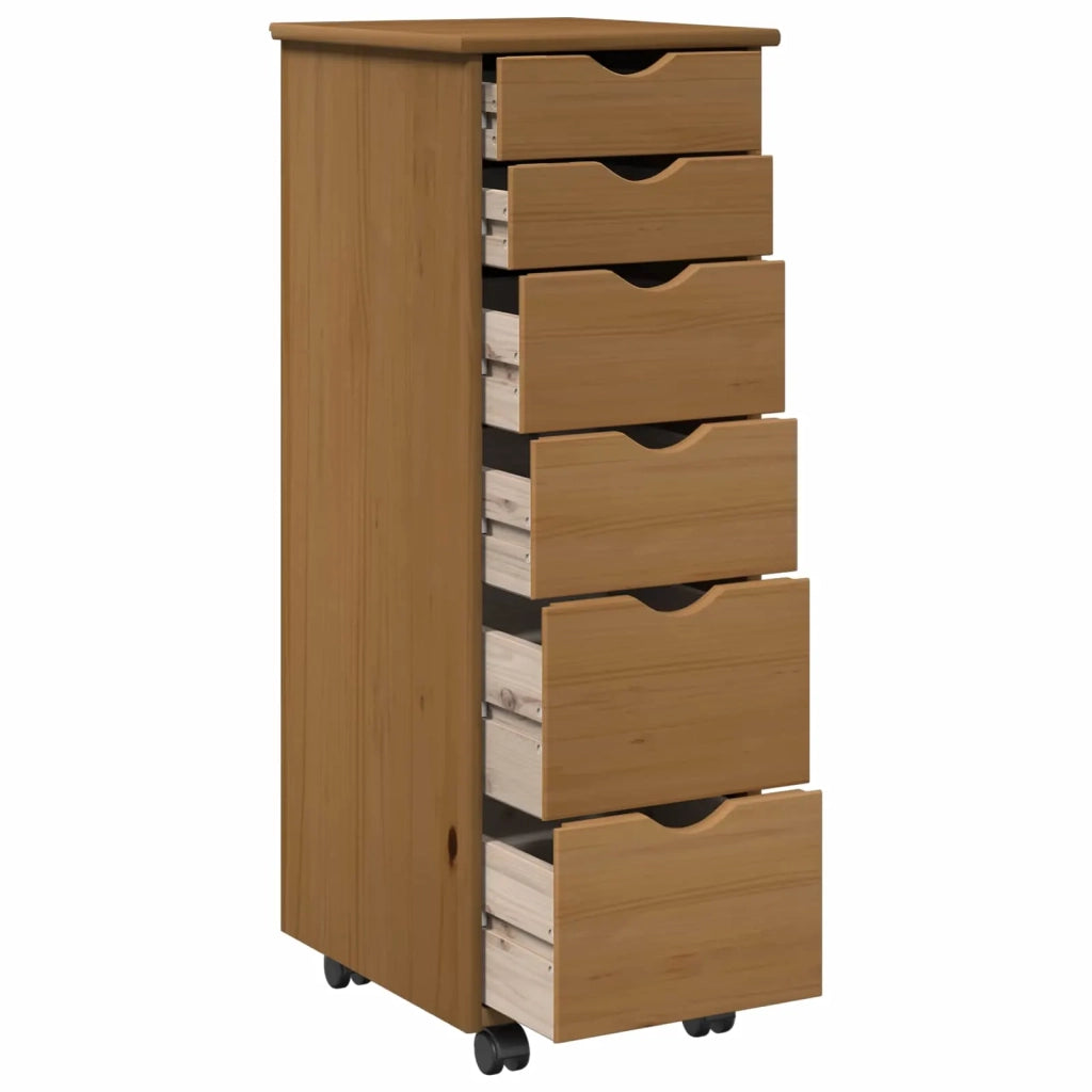 Mobile con Ruote con ruota Marrone miele 34 x 39 x 93,5 cm