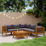 Set Divani da Giardino 6 pz con Cuscini in Massello di Acacia cod mxl 41910
