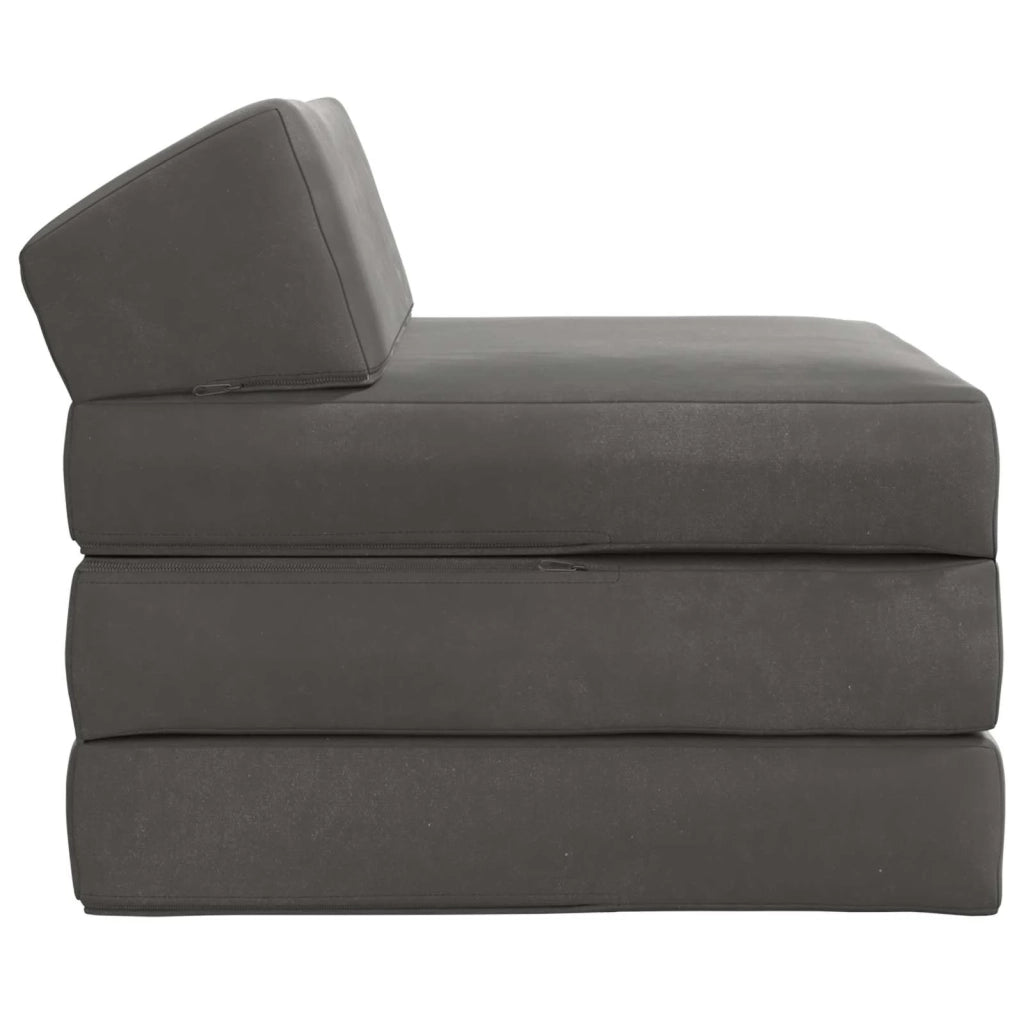 Divano Letto Pieghevole Grigio Scuro 200 x 70 x 10 cm Velluto