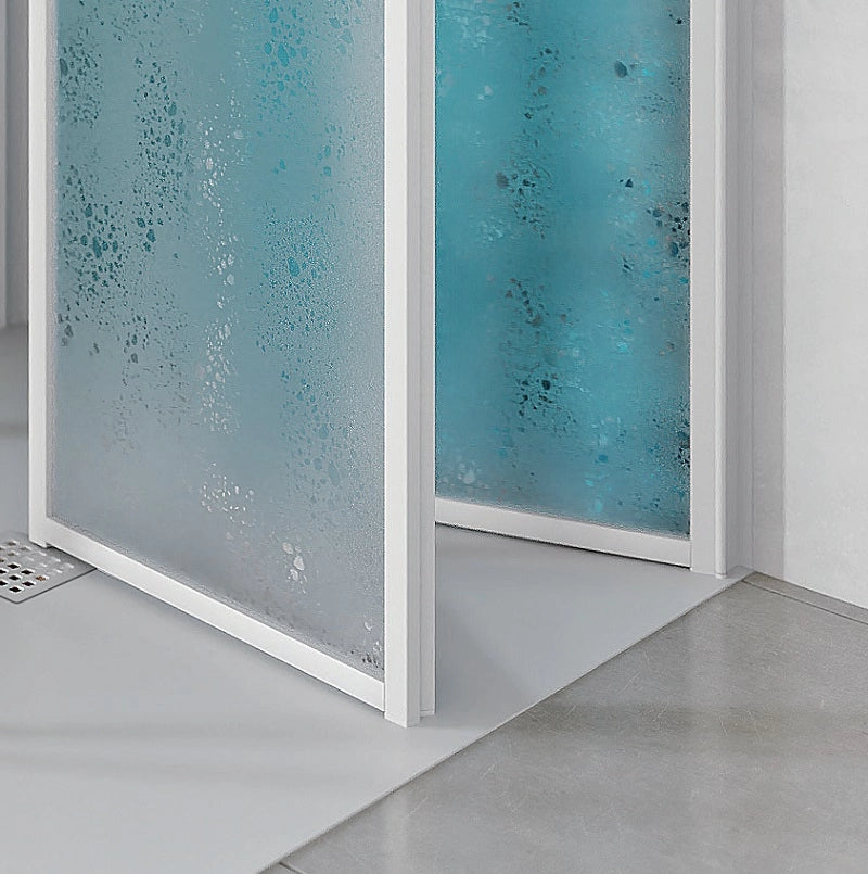 Box doccia tre lati a libro apertura totale acrilico opaco h.185cm CASSANDRA TRIO 90x90x90 cm