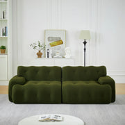 Divano 2 Posti Cloud con Braccioli Larghi ¨C MINIMAL ¨C Verde, Velluto, Design Moderno