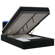 Letto Ottomano con Materasso e LED Nero 120 x 190 cm Velluto 3458291