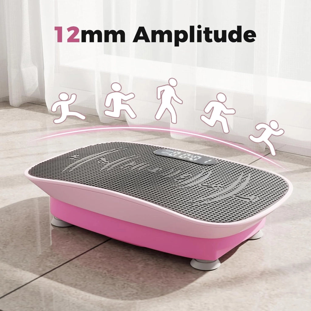 Pedana Vibrante Dimagrante con 10 Livelli di Intensità, Timer da 10 Minuti e Silenziosa Fitness, Pedana Fitness con Schermo e Telecomando per Allenamento Completo a Casa