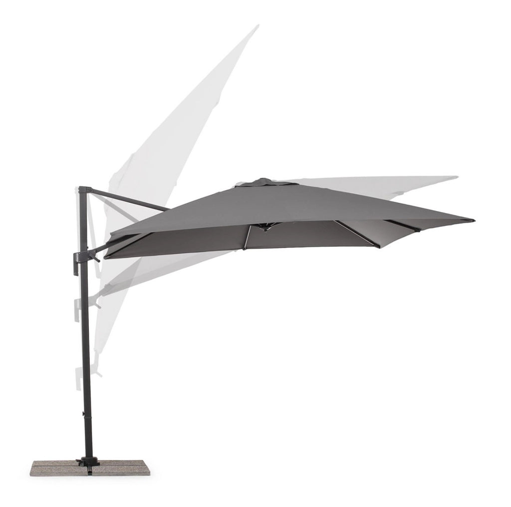 Ombrello a Braccio da Giardino 8 Stecche 300x300x235h cm Telo in Poliestere Siviglia Antracite e Grigio