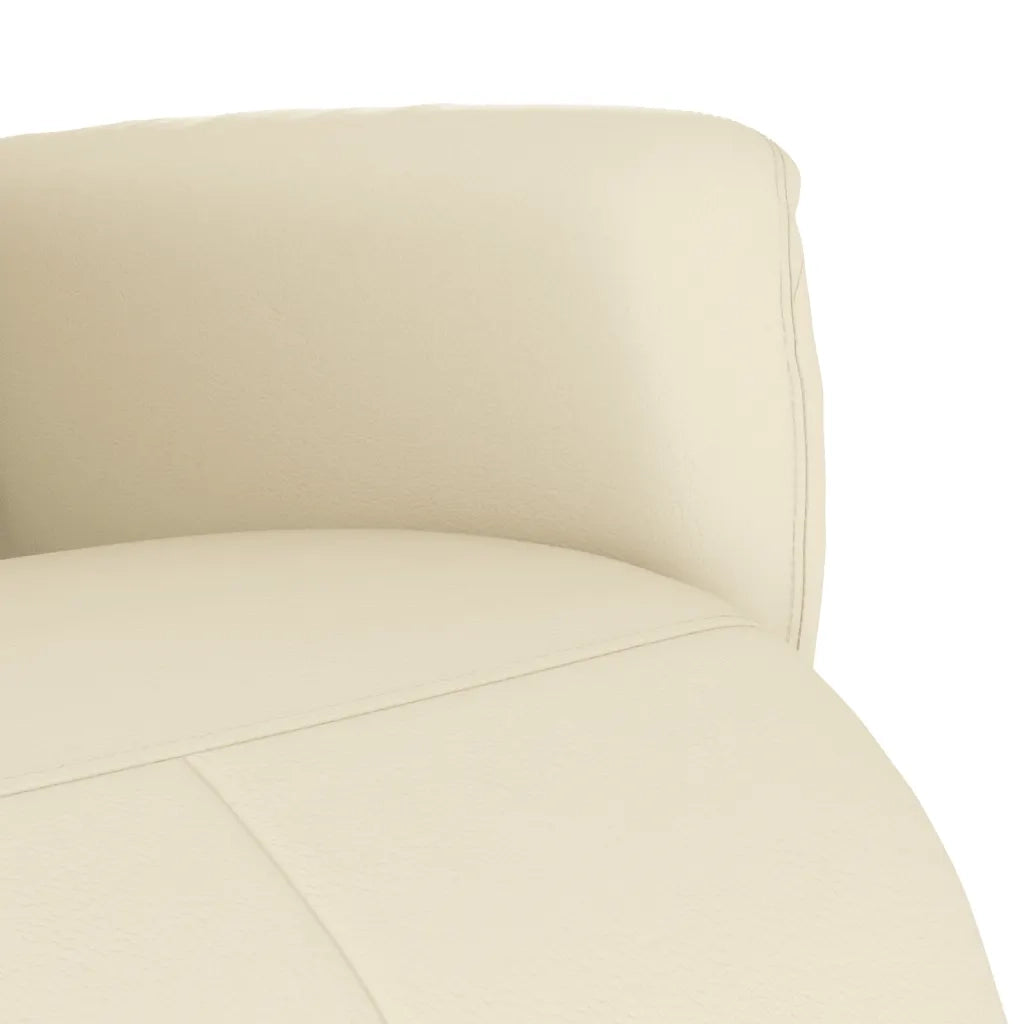 Divano Sedia-Poltrona Reclinabile con Poggiapiedi Crema in Similpelle 314170