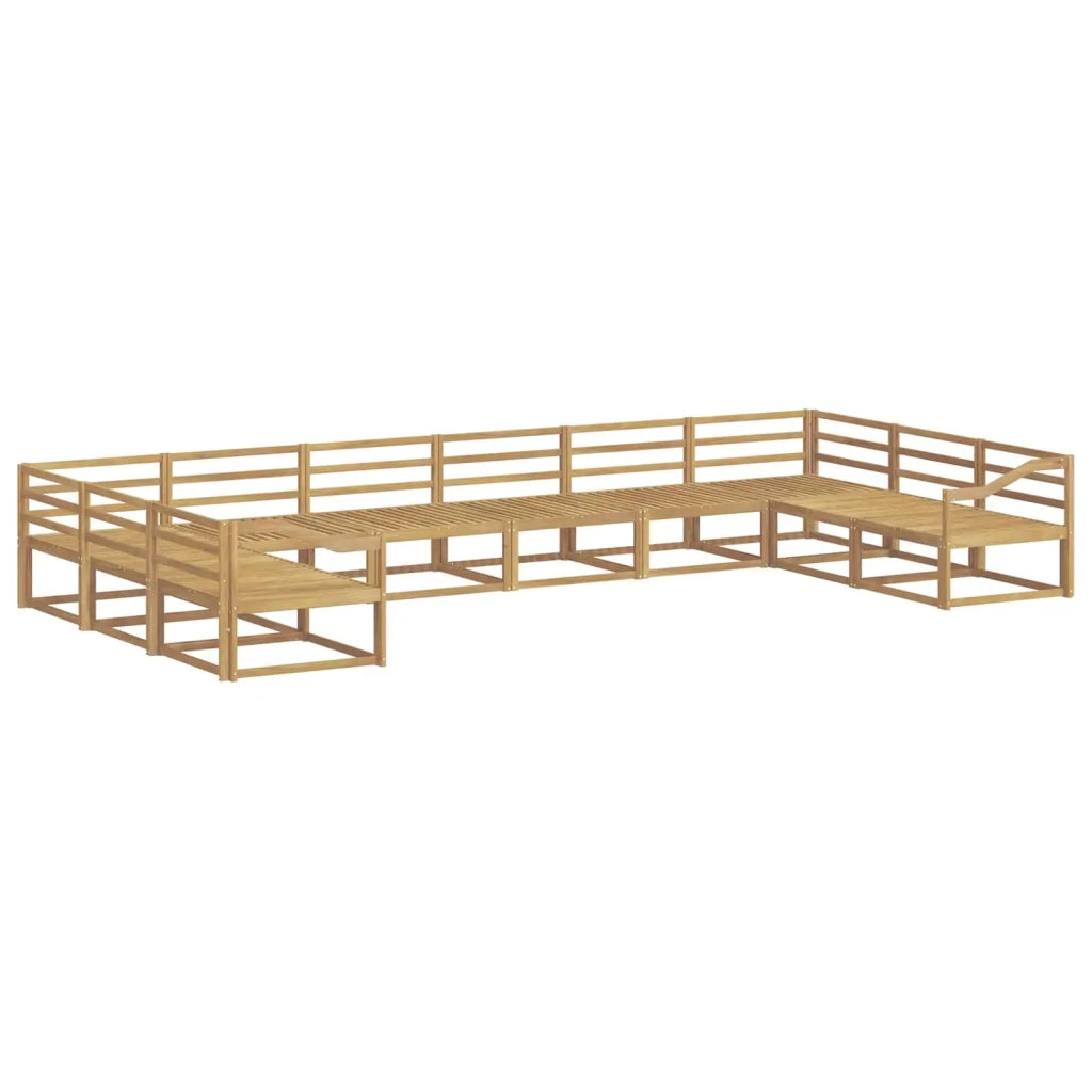 Set di divani da esterno 10 pcs Bianco Legno di Acacia Massello 3387118