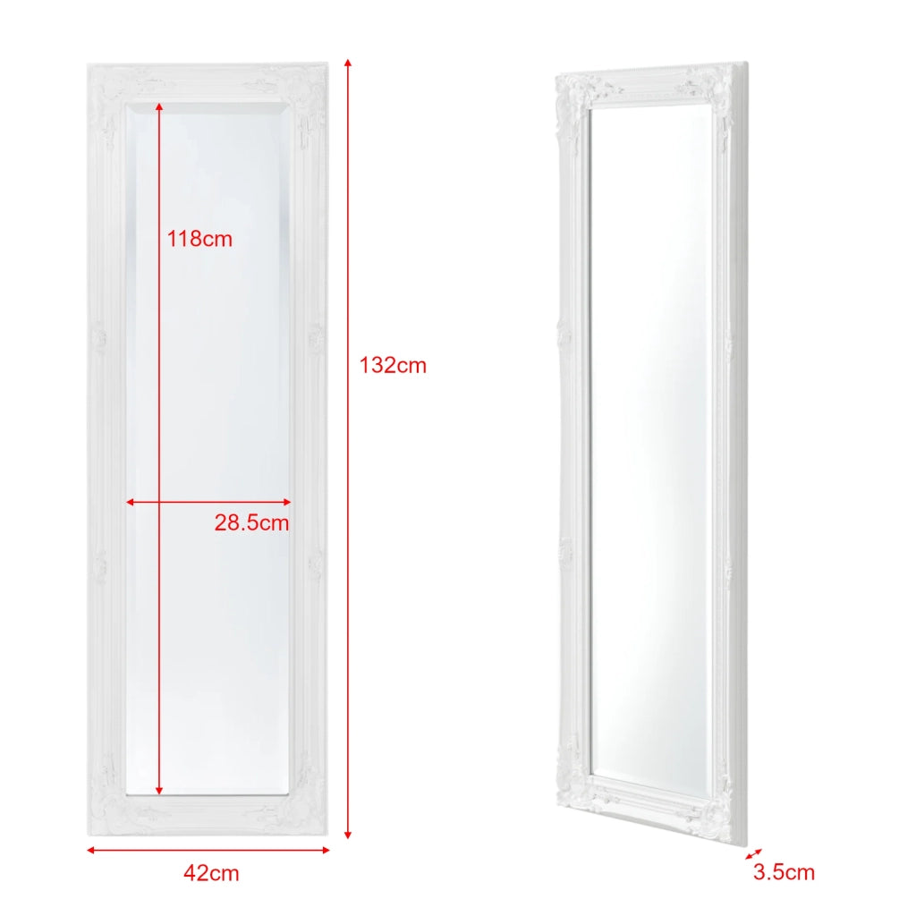 Specchio da parete 132 x 42 x 3,5 cm bianco 03_0007907