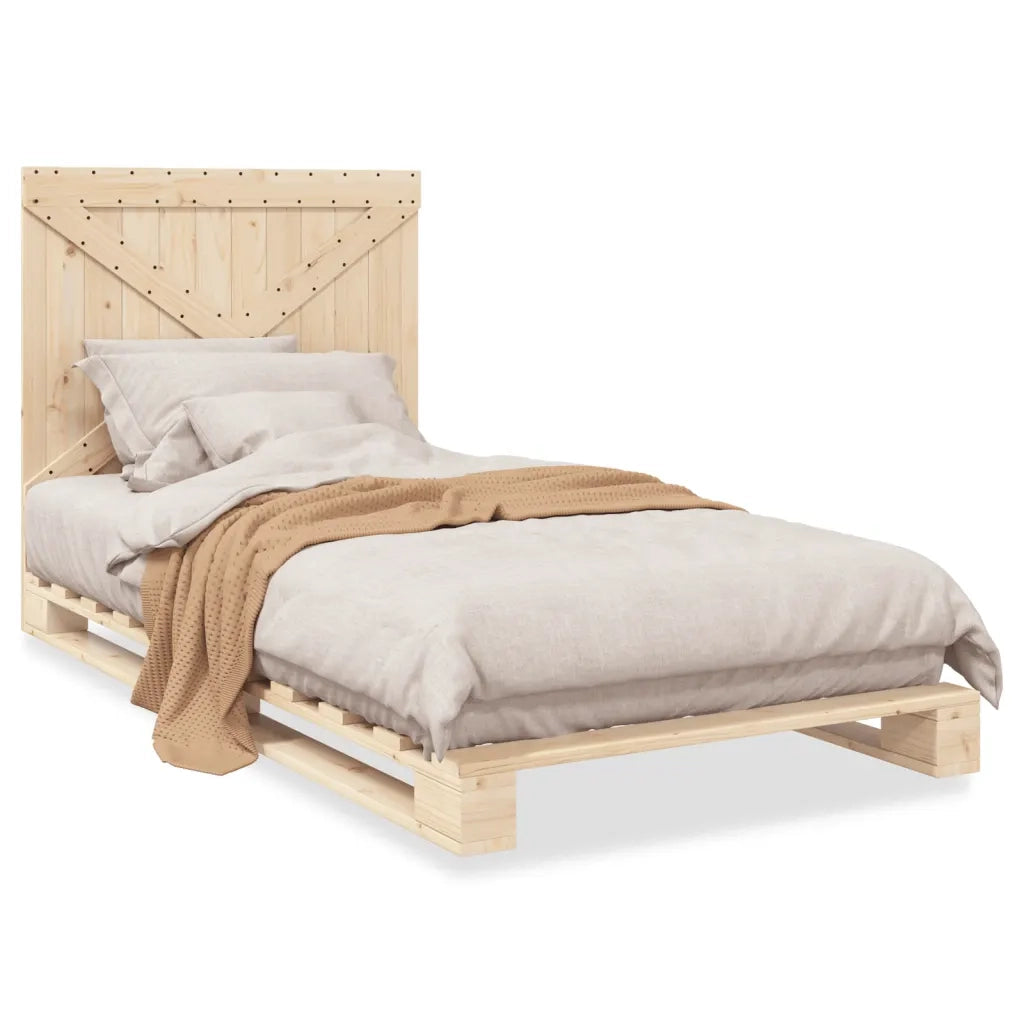 Giroletto con Testiera 100x200 cm Legno Massello di Pino 3281569