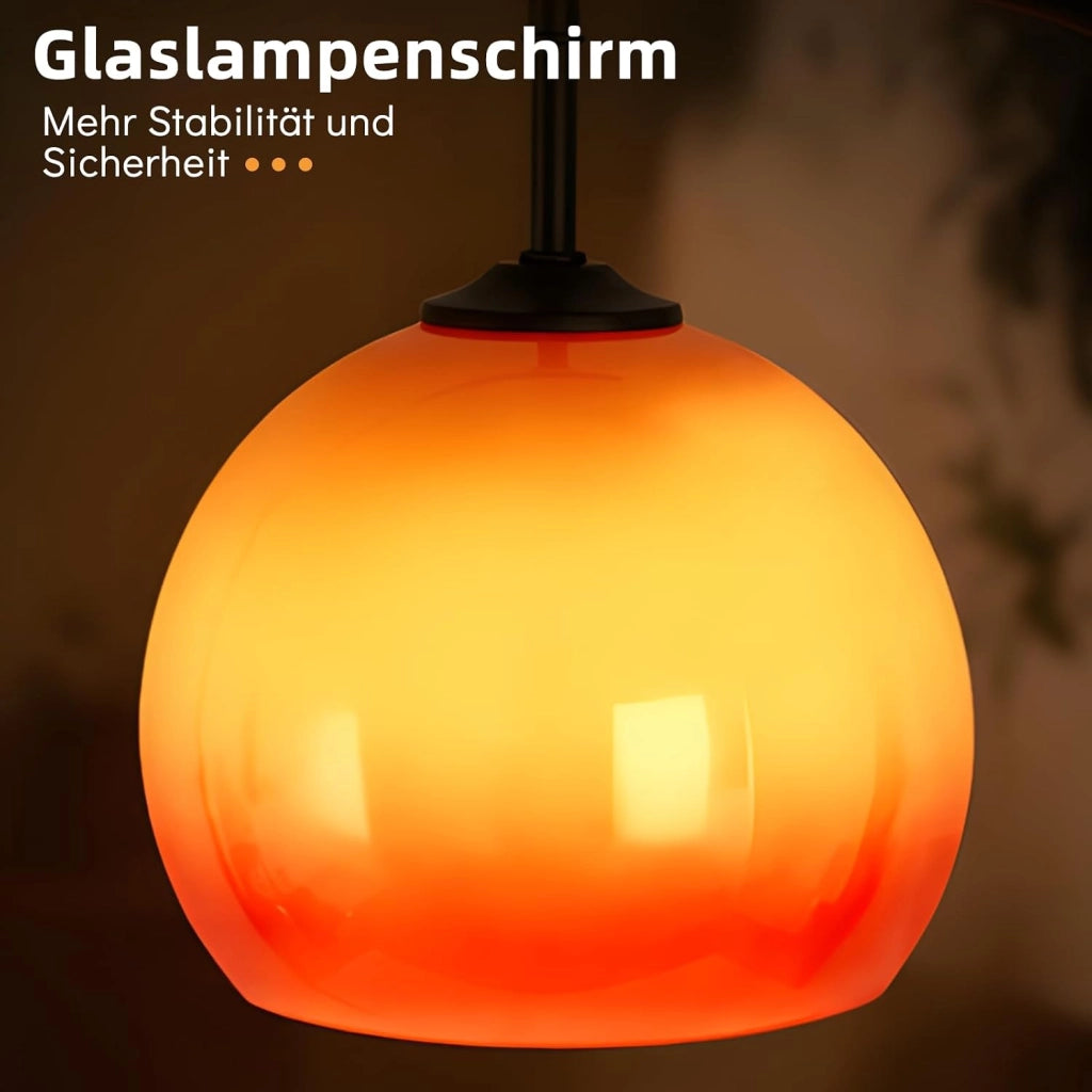 ZMH Lampada da Terra ad Arco Ferro Vetro Interruttore a Pedale E27  per Soggiorno Camera Studio Senza Lampadina