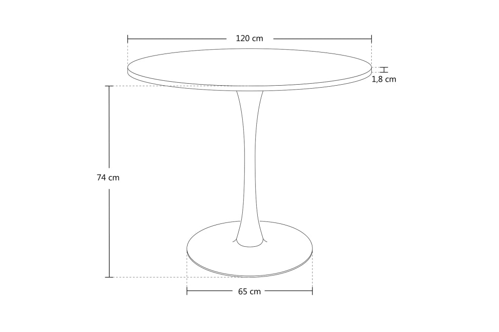 Tavolo rotondo Ø120 cm, tavolo da pranzo tondo mod. Omar - Colore: Nero - TR10-12OMPM
