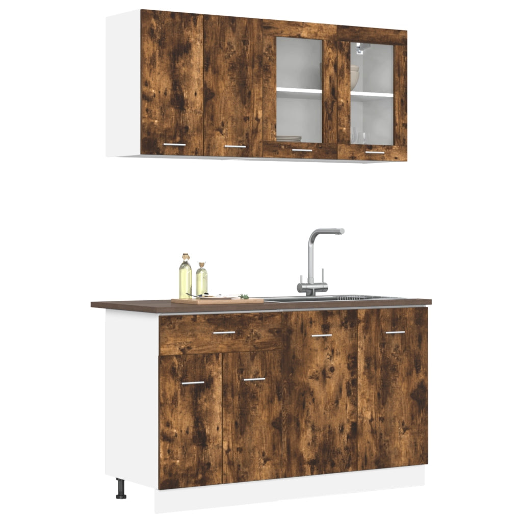 Set di armadi da cucina in rovere affumicato legno ingegnerizzato