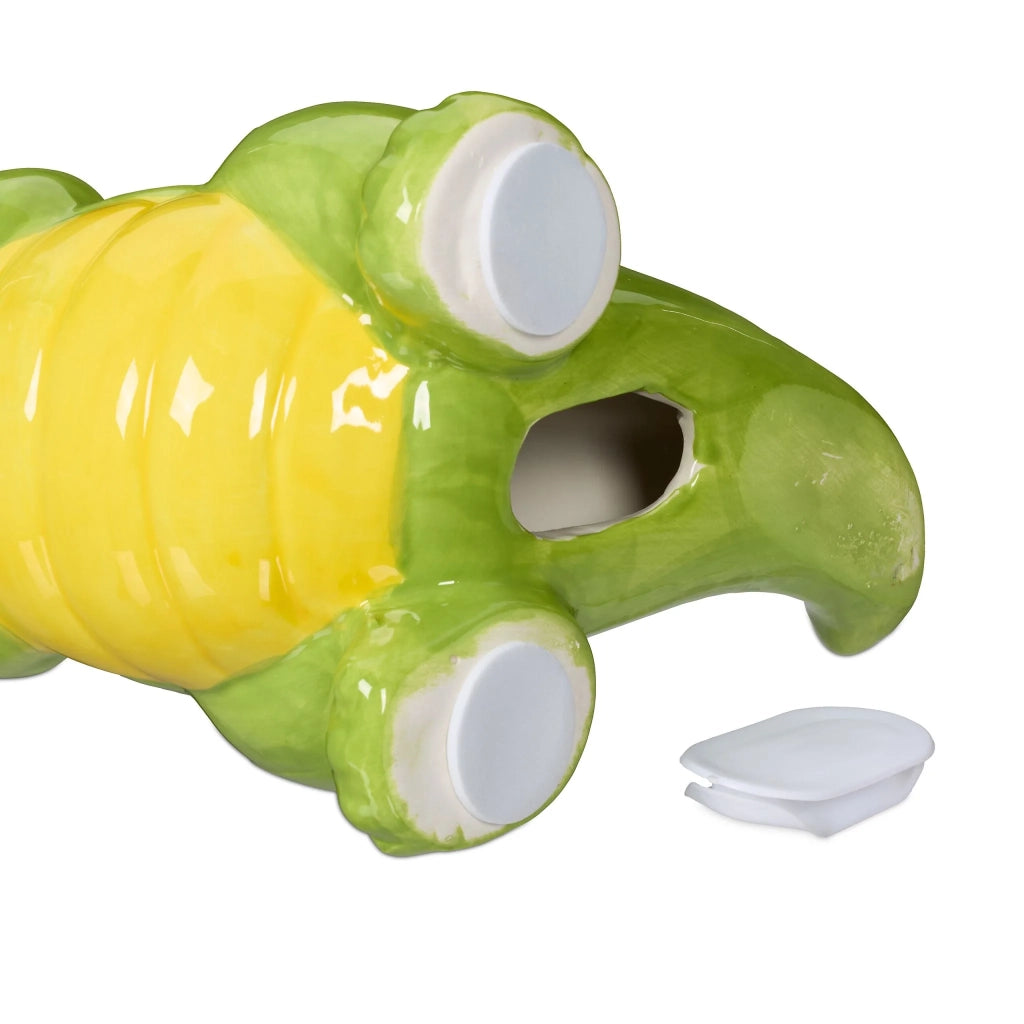 Salvadanaio a forma di dinosauro 19 x 10 x 15,5 cm elemento decorativo giocoso idea regalo in ceramica verde 13_0016204