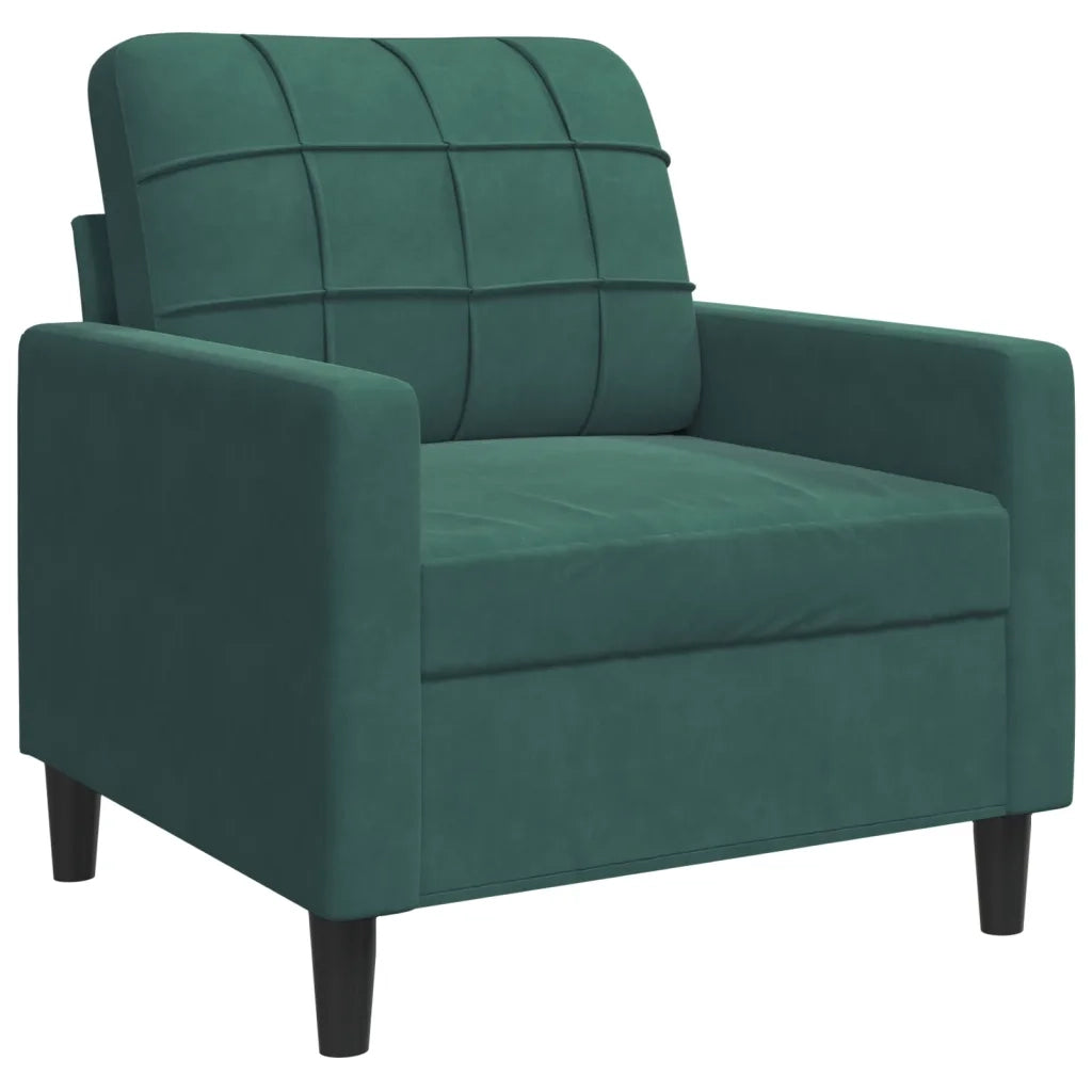 vidaXL Set di Divani 4 pz con Cuscini e Rinforzi Verde scuro Velluto
