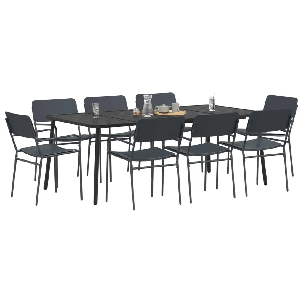 Set da pranzo 9 pz Antracite Acciaio 3422858