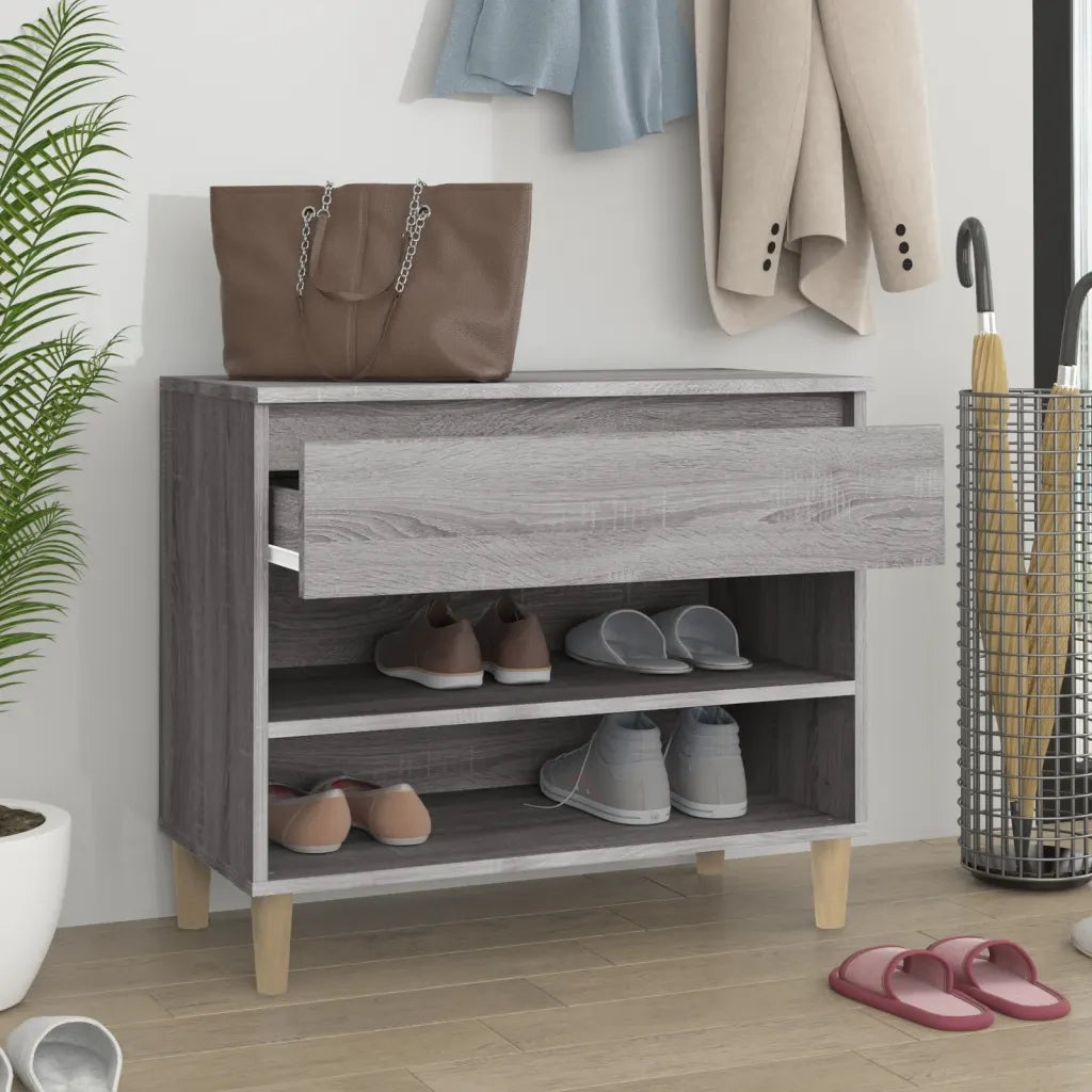 Scarpiera-Scaffale per scarpe Grigio Sonoma 70x36x60 cm in Legno Multistrato 792278