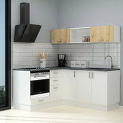 Cucina angolare 180x160 reversibile Cassino con elettrodomestici colore bianco